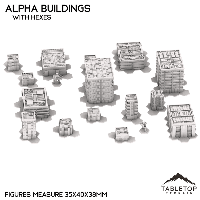 Mecha City Alpha Buildings — Tabletop Terrain
