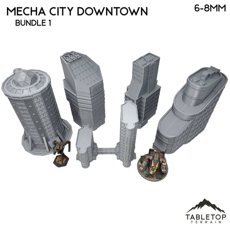 Tabletop Terrain Building Mecha City Downtown Buildings - Bundle 1