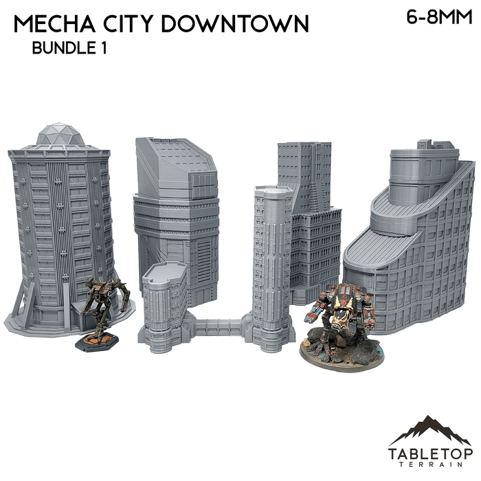 Tabletop Terrain Building Mecha City Downtown Buildings - Bundle 1