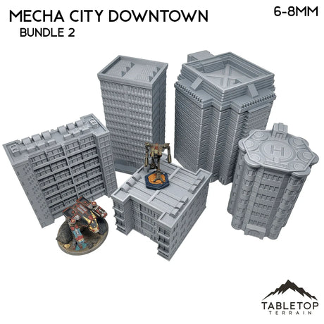 Tabletop Terrain Building Mecha City Downtown Buildings - Bundle 2