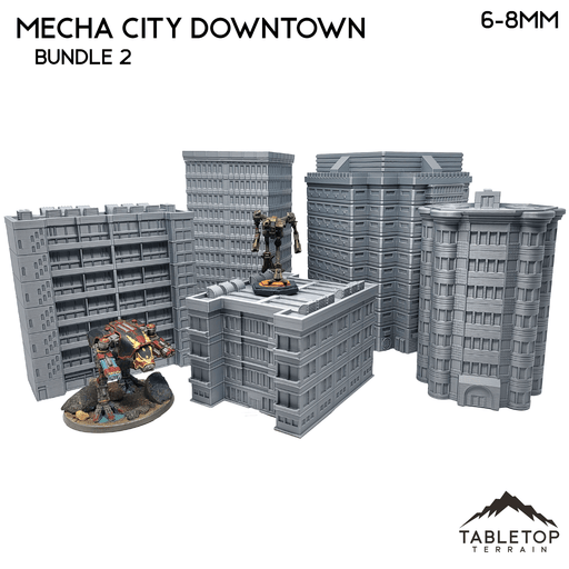 Tabletop Terrain Building Mecha City Downtown Buildings - Bundle 2 Tabletop Terrain