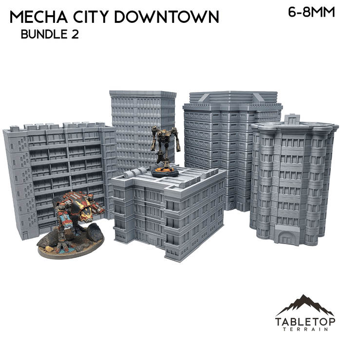 Tabletop Terrain Building Mecha City Downtown Buildings - Bundle 2