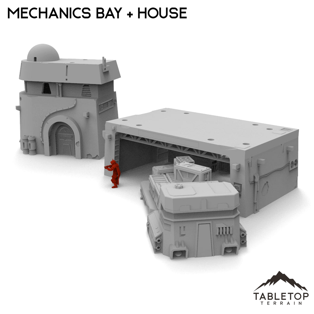 Tabletop Terrain Building Mechanics Bay + House Bundle