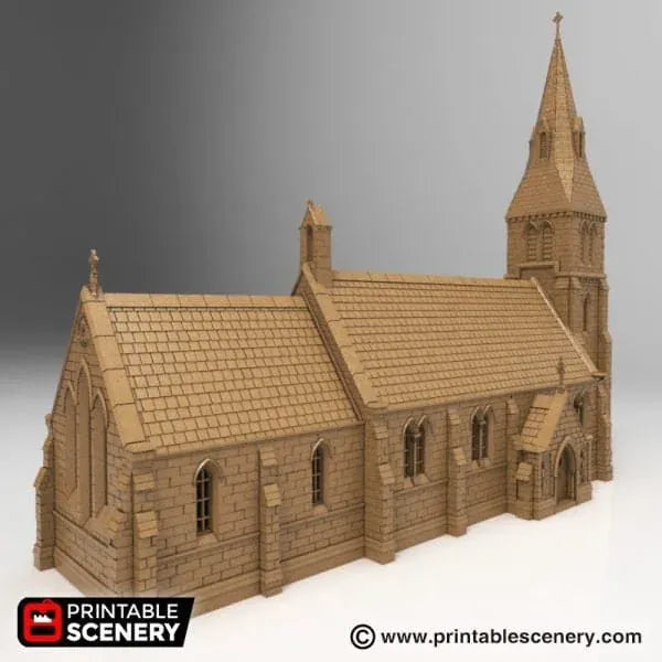 Tabletop Terrain Building Medieval Church - WWII Building