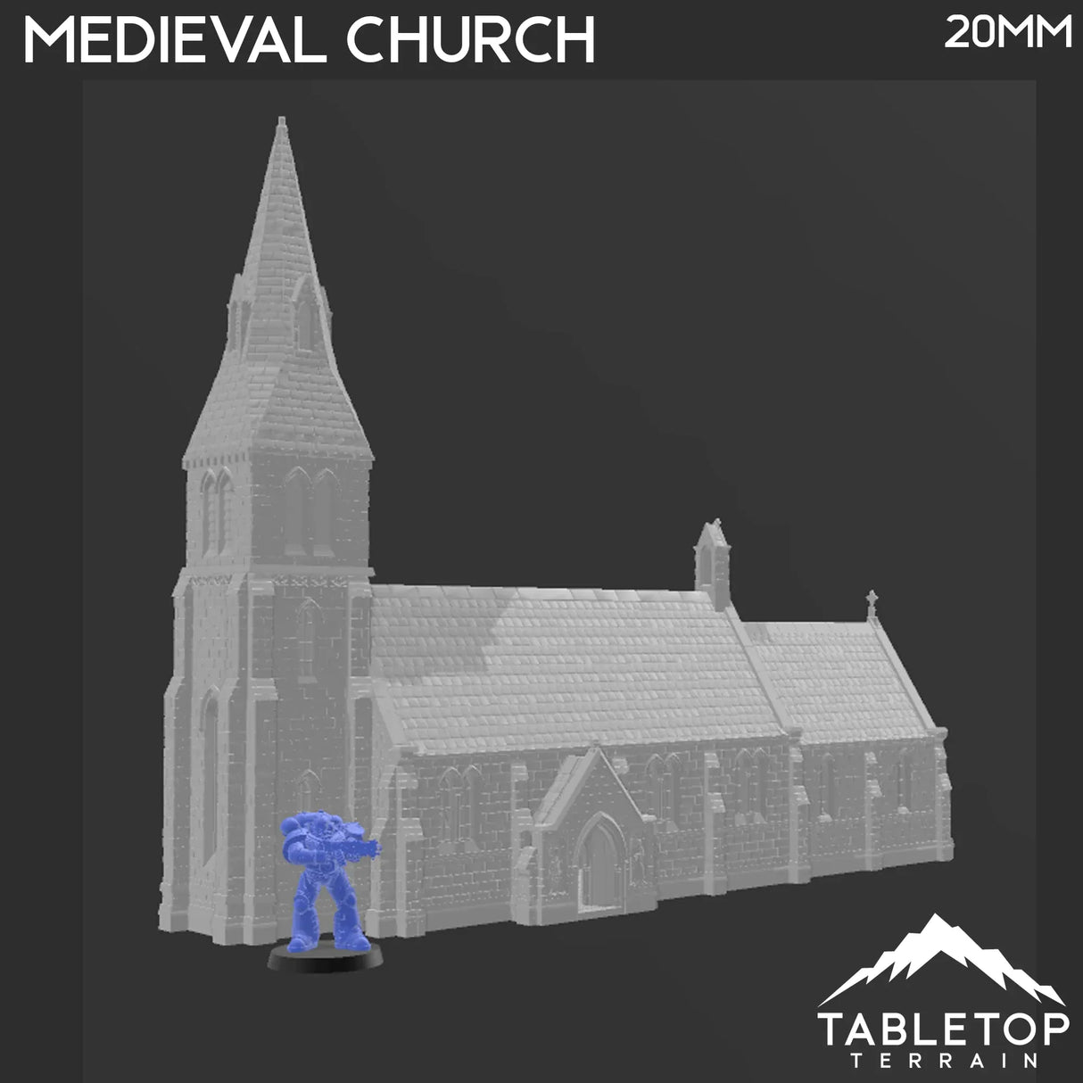 Tabletop Terrain Building Medieval Church - WWII Building
