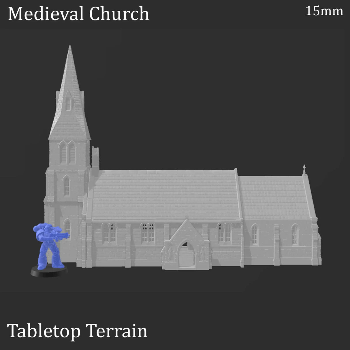 Tabletop Terrain Building Medieval Church - WWII Building