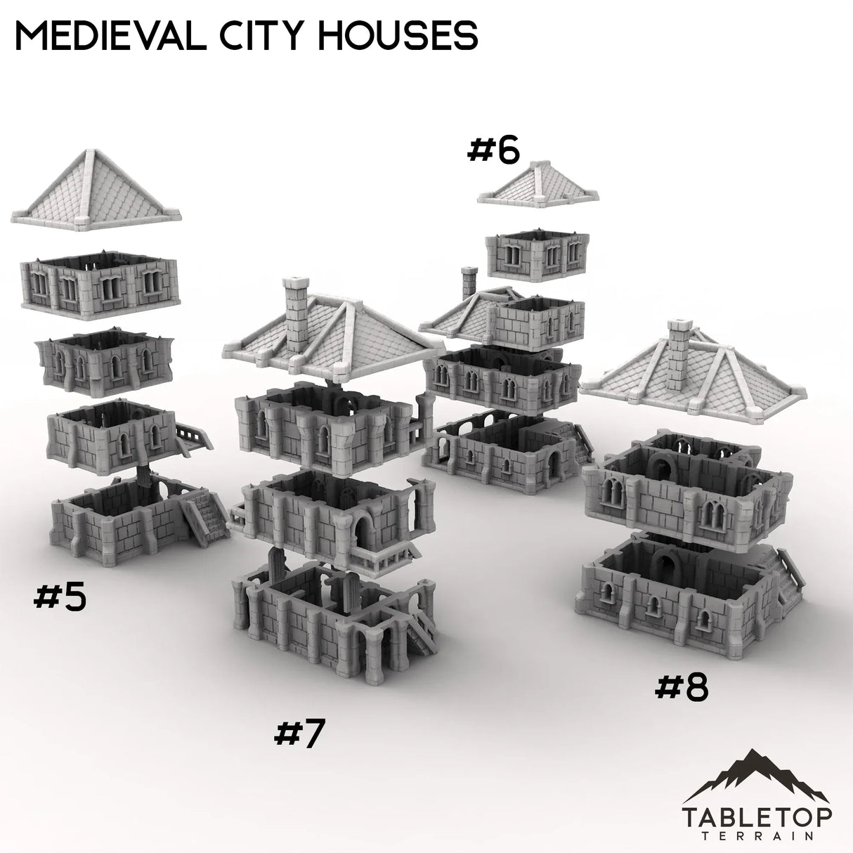 Tabletop Terrain Building Medieval City Houses