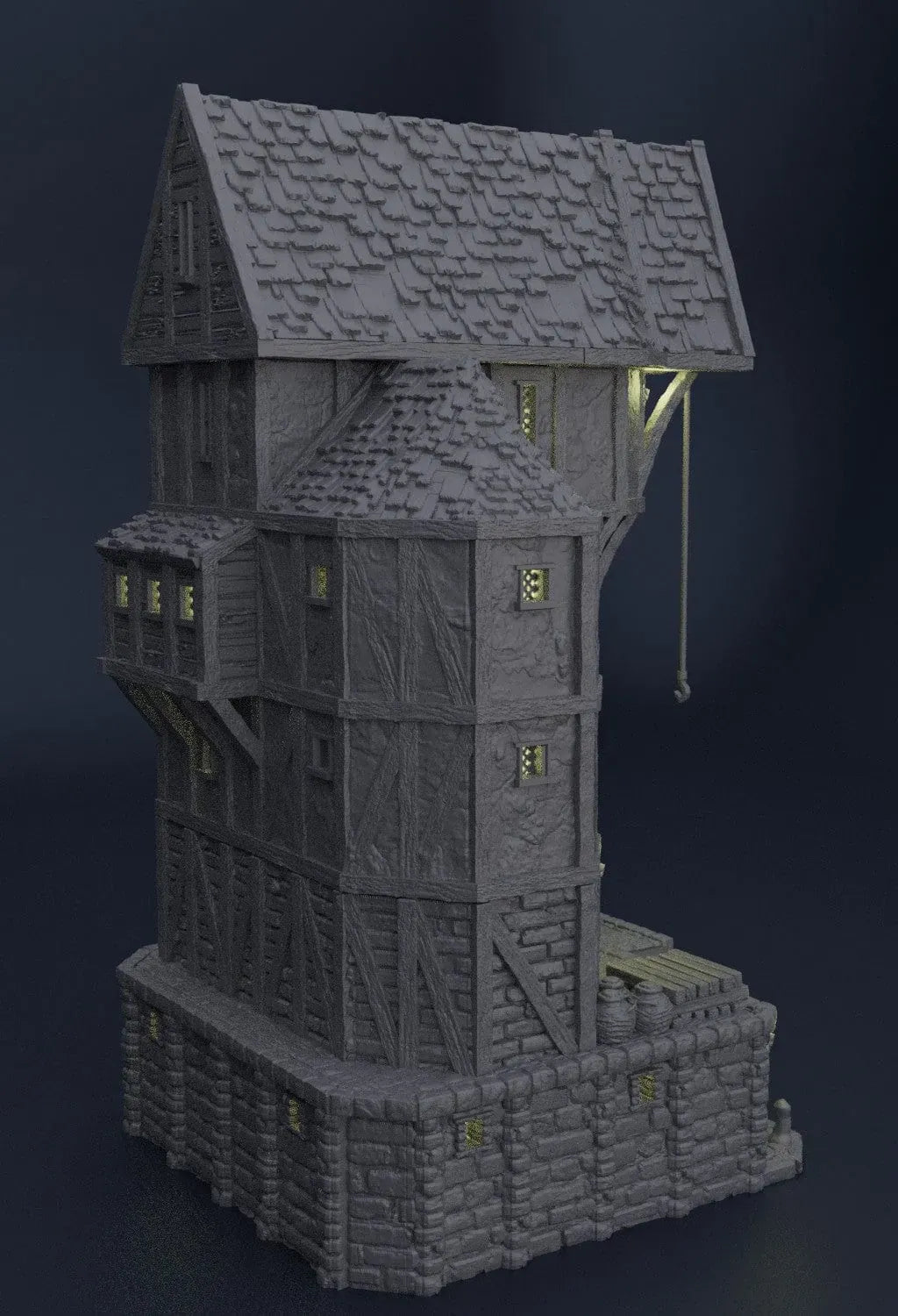 Tabletop Terrain Building Medieval Seaside Warehouse