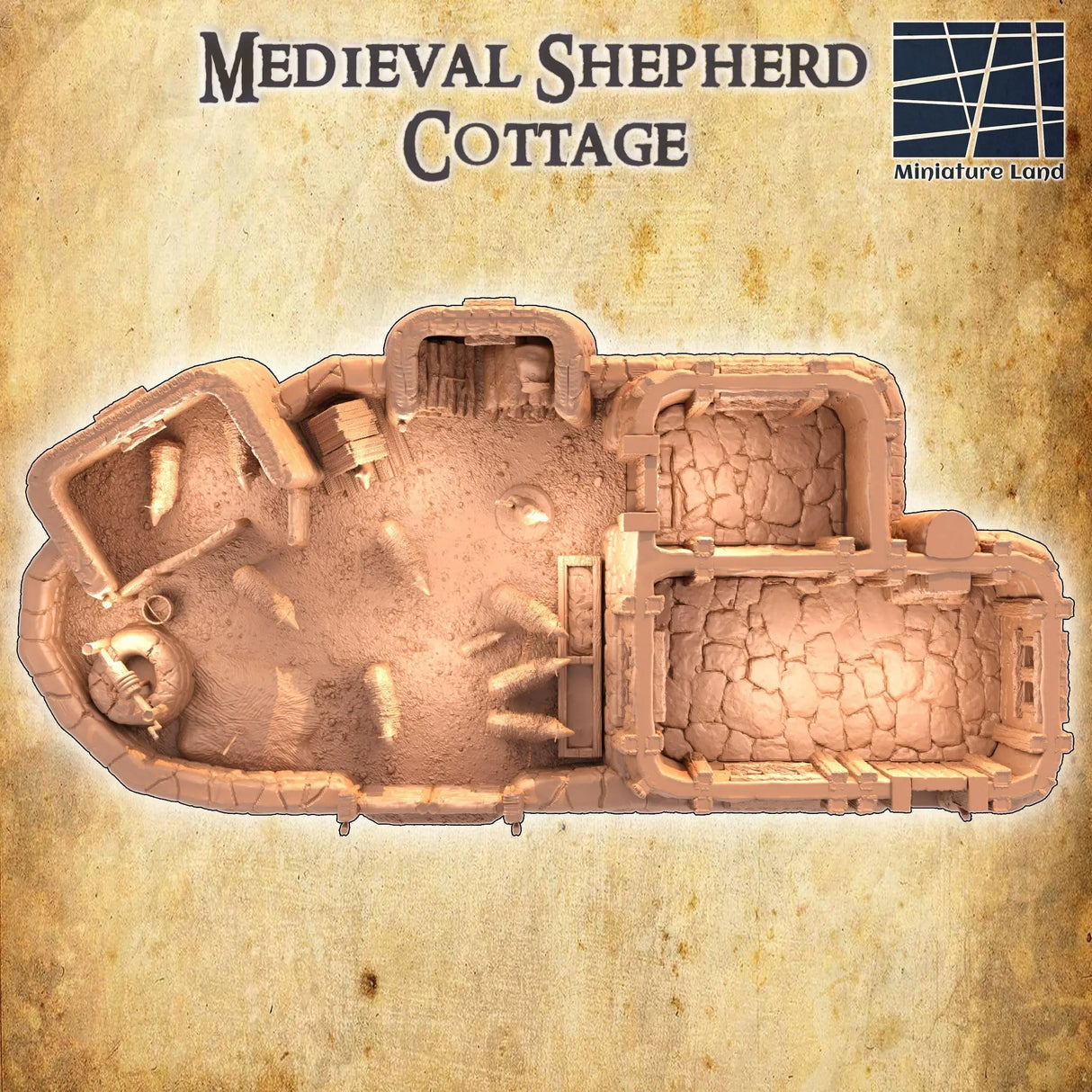 Tabletop Terrain Building Medieval Shepherd Cottage