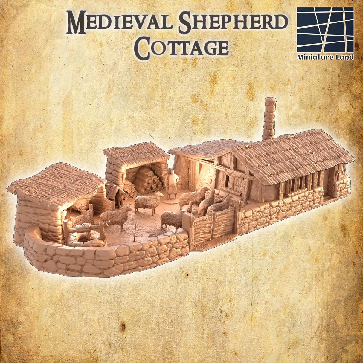 Tabletop Terrain Building Medieval Shepherd Cottage