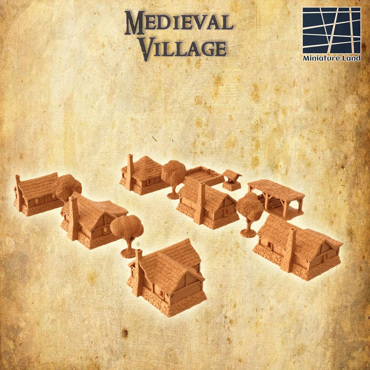 Tabletop Terrain Building Medieval Village