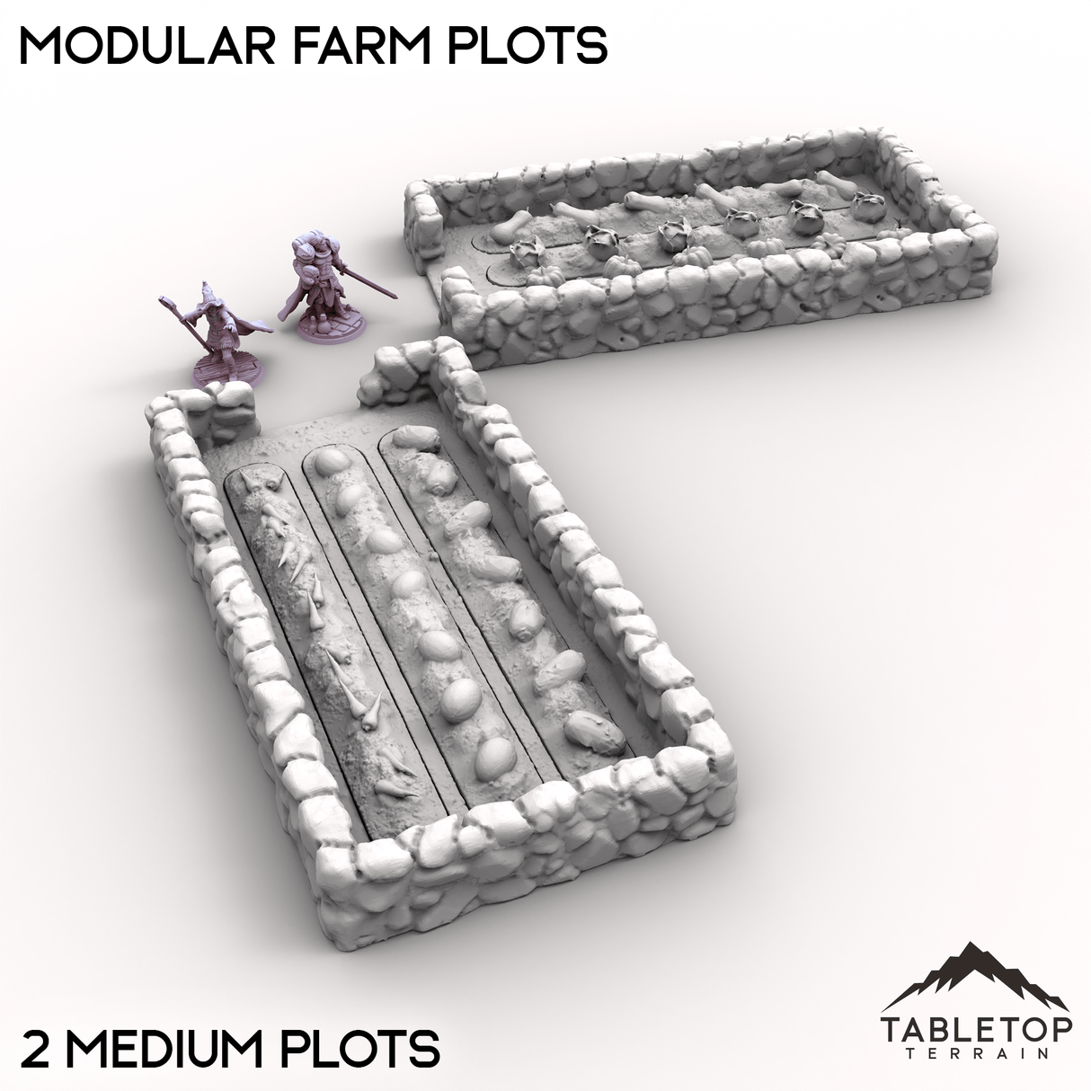 Tabletop Terrain Building Medium / 32mm Modular Farm Plots