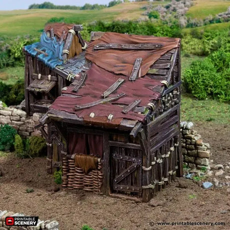 Tabletop Terrain Building Medium Shanty - Country & King - Fantasy Historical Building