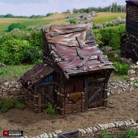 Tabletop Terrain Building Medium Shanty - Country & King - Fantasy Historical Building
