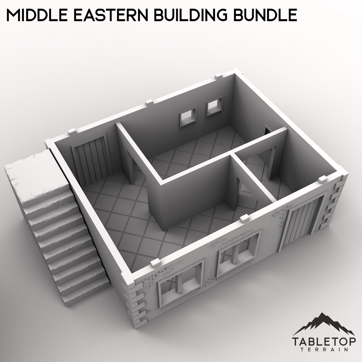 Tabletop Terrain Building Middle Eastern Building Bundle - Modern Warfare