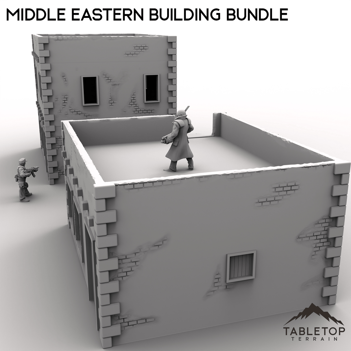 Tabletop Terrain Building Middle Eastern Building Bundle - Modern Warfare