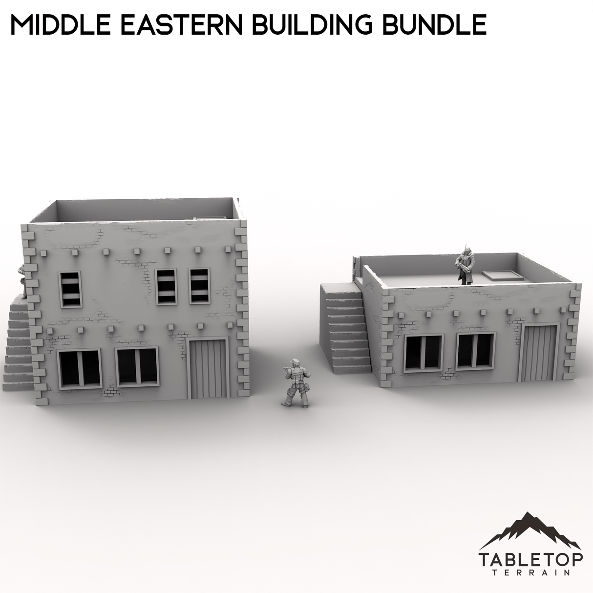 Tabletop Terrain Building Middle Eastern Building Bundle - Modern Warfare