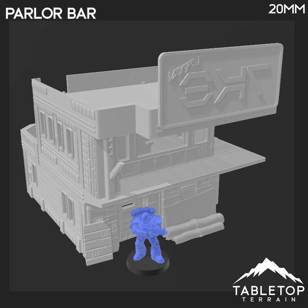 Tabletop Terrain Building Midrim City Cyberpunk Parlor Bar - Star Wars Legion Building