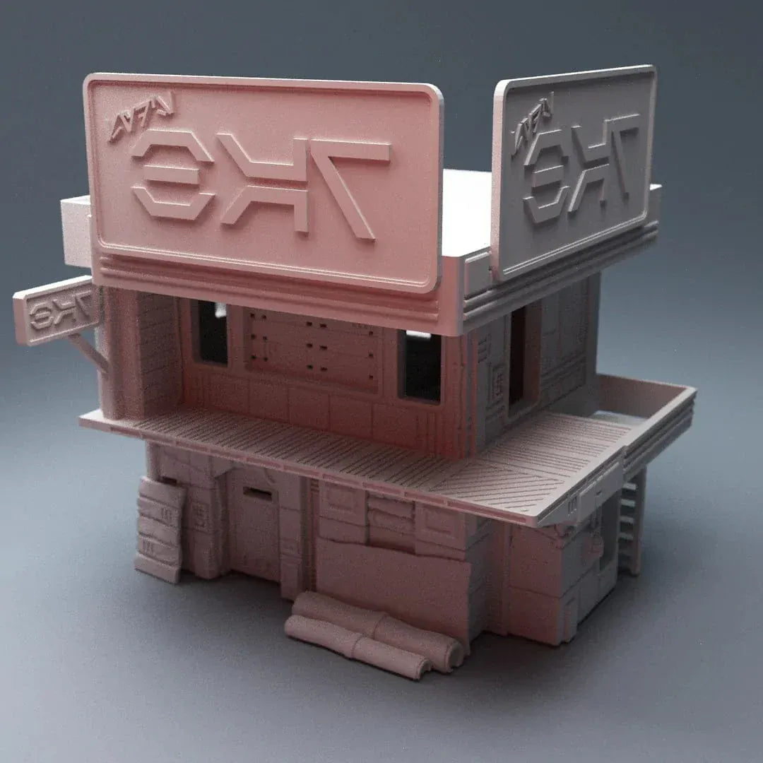 Tabletop Terrain Building Midrim City Cyberpunk Parlor Bar - Star Wars Legion Building