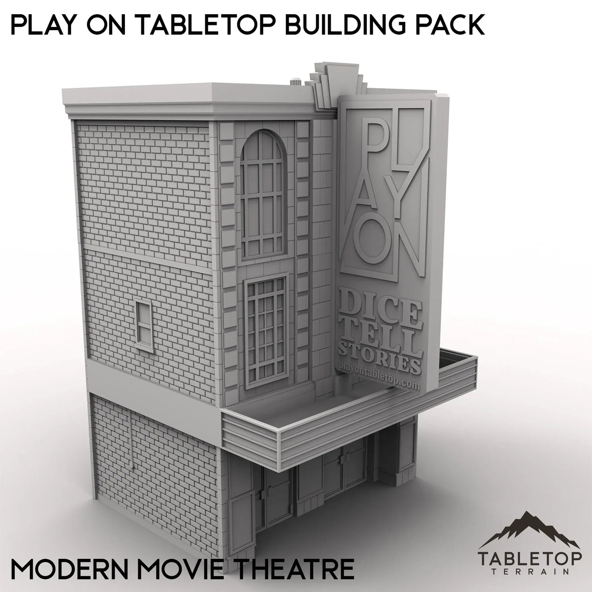 Tabletop Terrain Building Modern Movie Theater / 40mm Play On Protocol Building Pack