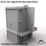 Tabletop Terrain Building Modern Movie Theater / 40mm Play On Protocol Building Pack
