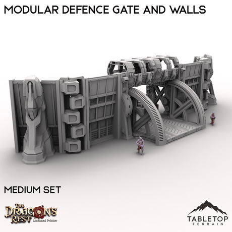 Tabletop Terrain Building Modular Defence Gate and Walls