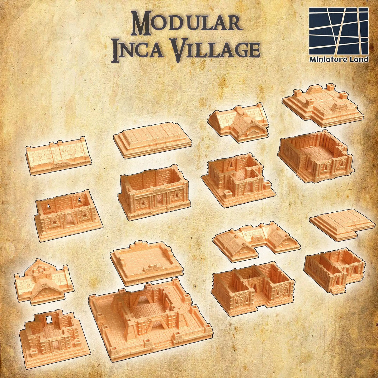 Tabletop Terrain Building Modular Inca Village