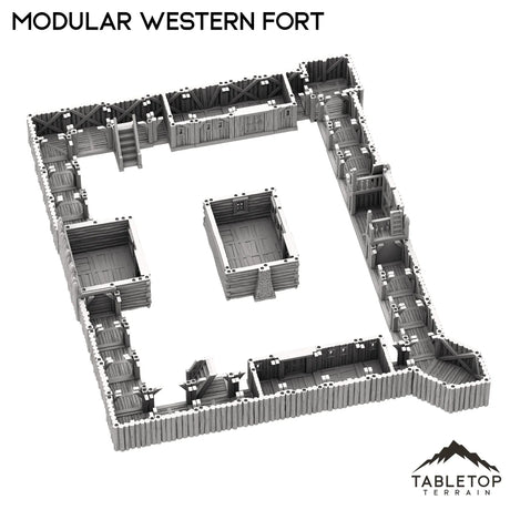 Tabletop Terrain Building Modular Western Fort - Old Wild Western Rush