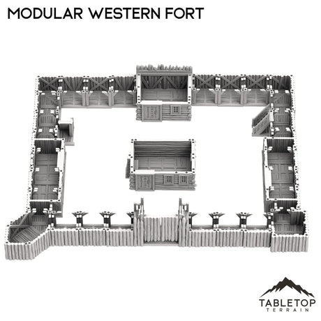 Tabletop Terrain Building Modular Western Fort - Old Wild Western Rush