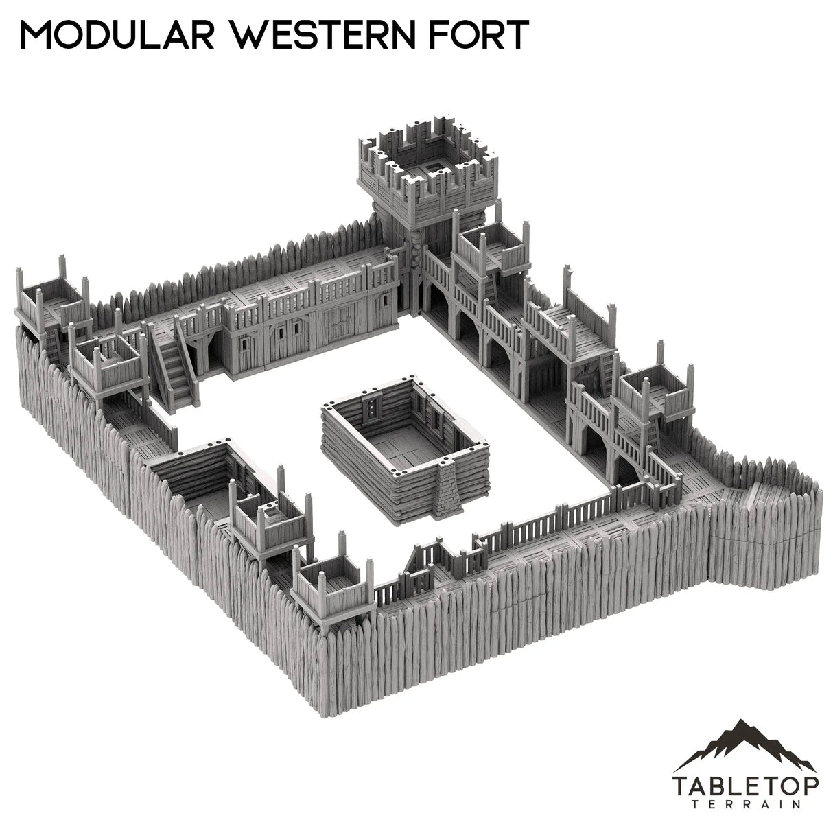 Tabletop Terrain Building Modular Western Fort - Old Wild Western Rush