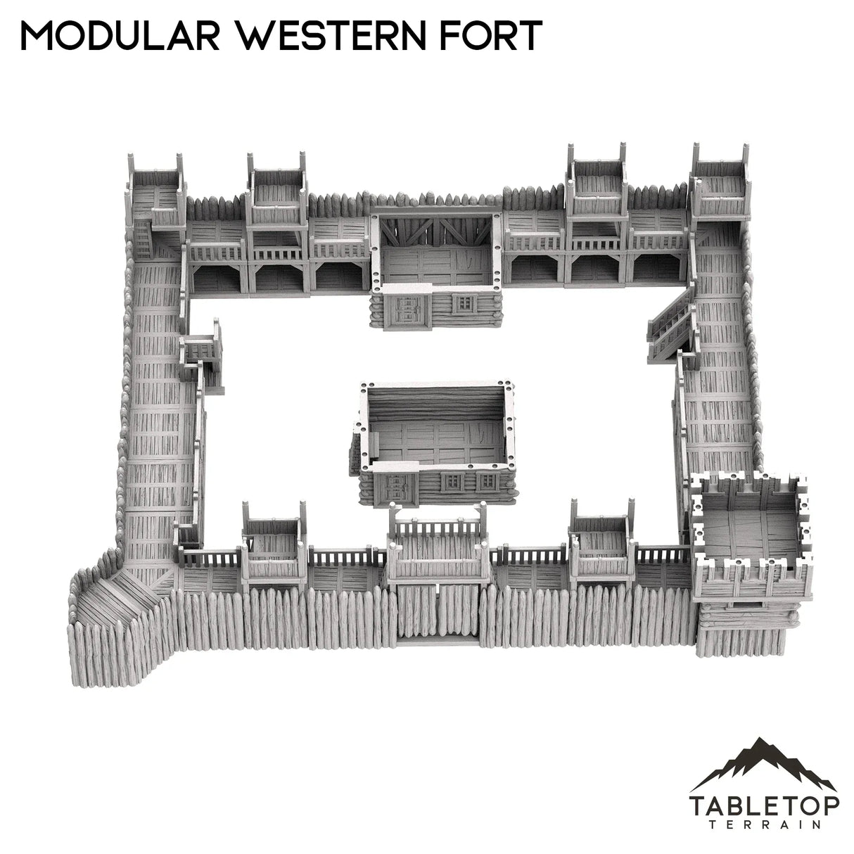 Tabletop Terrain Building Modular Western Fort - Old Wild Western Rush