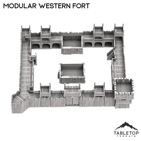 Tabletop Terrain Building Modular Western Fort - Old Wild Western Rush