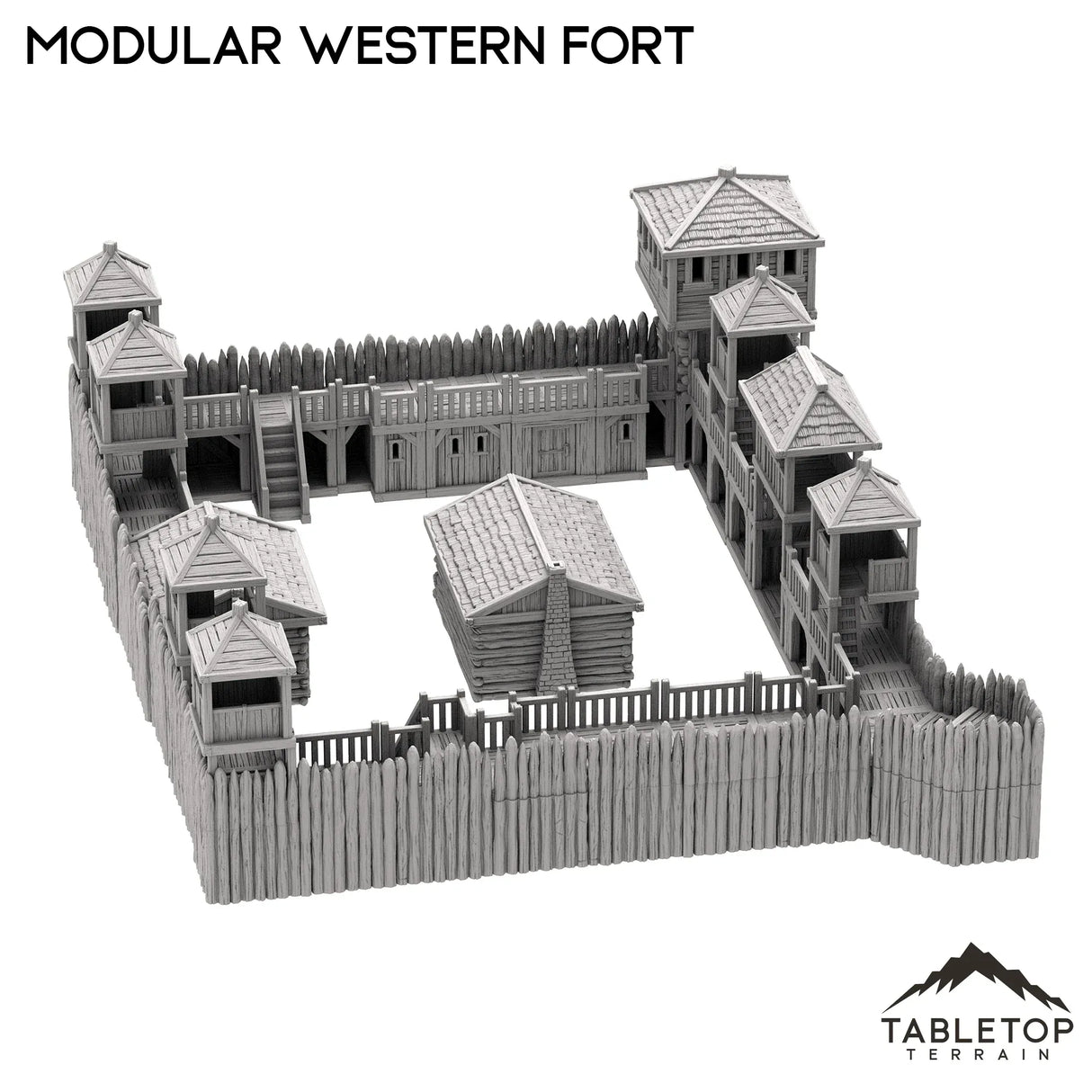 Tabletop Terrain Building Modular Western Fort - Old Wild Western Rush