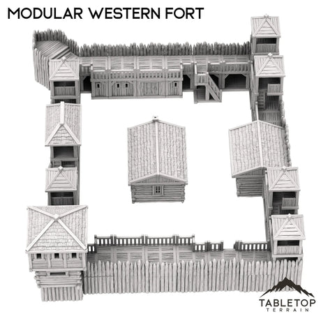 Tabletop Terrain Building Modular Western Fort - Old Wild Western Rush