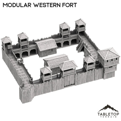 Tabletop Terrain Building Modular Western Fort - Old Wild Western Rush
