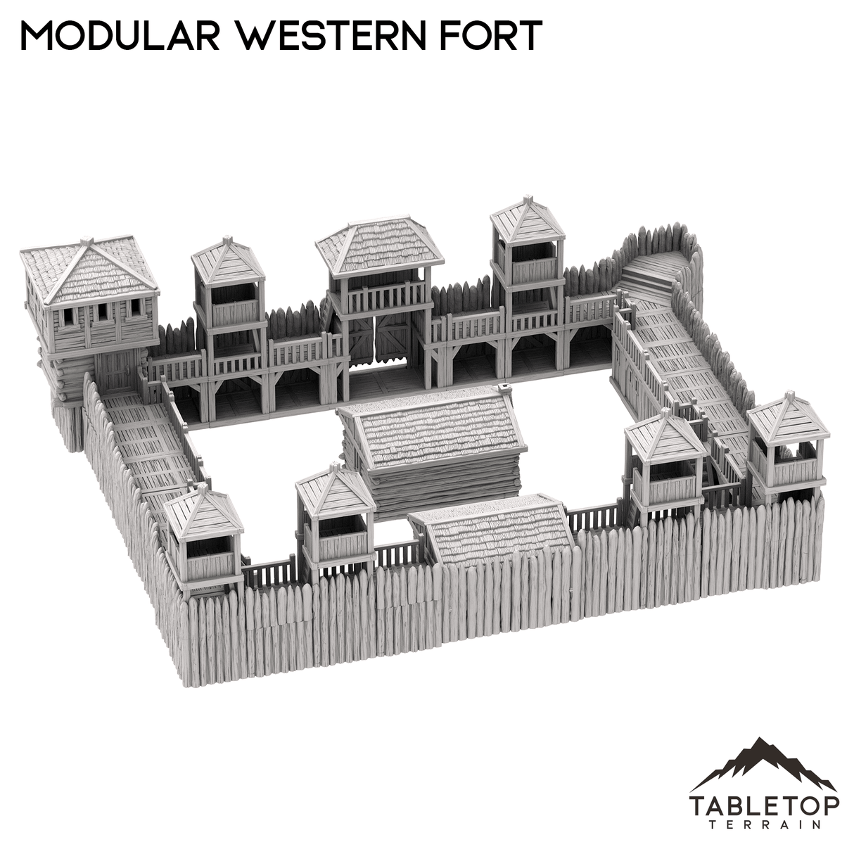 Tabletop Terrain Building Modular Western Fort - Old Wild Western Rush