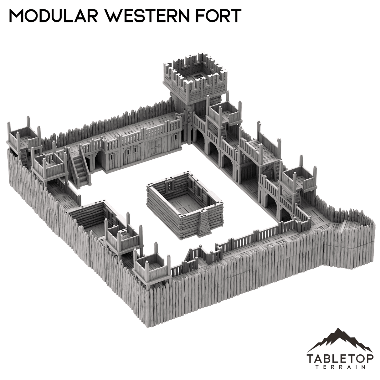 Tabletop Terrain Building Modular Western Fort - Old Wild Western Rush