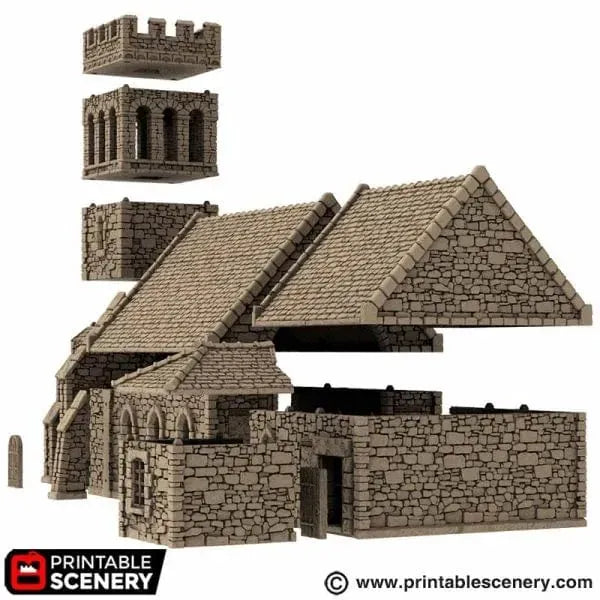 Tabletop Terrain Building Norman Church - Country & King - Fantasy Historical Building