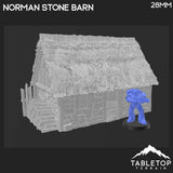 Tabletop Terrain Building Norman Stone Barn - Country & King - Fantasy Historical Building