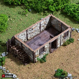 Tabletop Terrain Building Norman Stone Barn - Country & King - Fantasy Historical Building