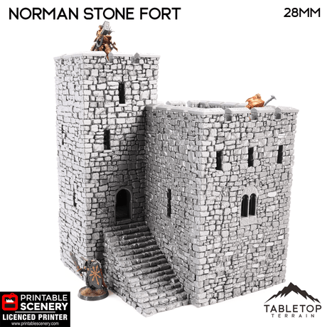 Tabletop Terrain Building Norman Stone Fort - Country & King - Fantasy Historical Building