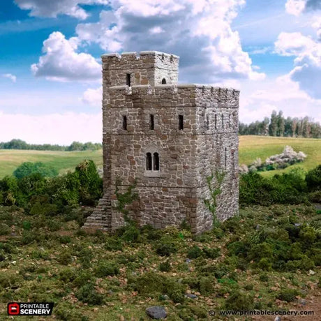 Tabletop Terrain Building Norman Stone Fort - Country & King - Fantasy Historical Building