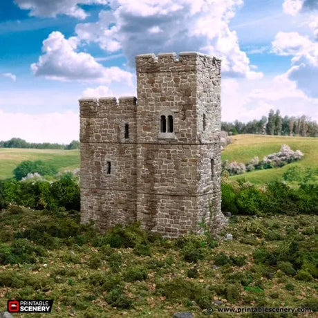 Tabletop Terrain Building Norman Stone Fort - Country & King - Fantasy Historical Building