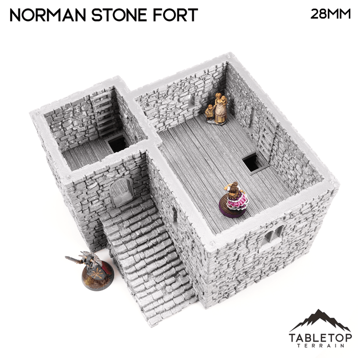 Tabletop Terrain Building Norman Stone Fort - Country & King - Fantasy Historical Building