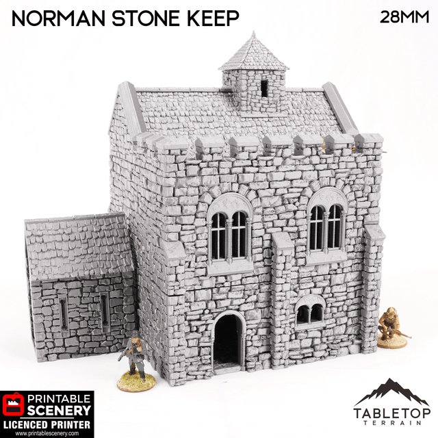 Tabletop Terrain Building Norman Stone Keep - Country & King - Fantasy Historical Building