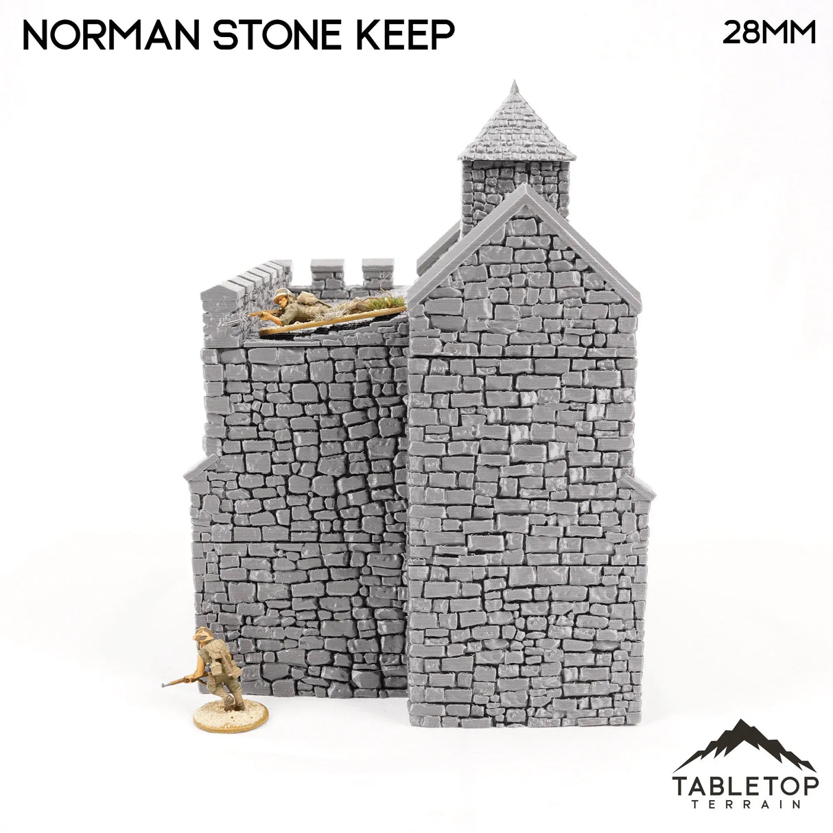 Tabletop Terrain Building Norman Stone Keep - Country & King - Fantasy Historical Building