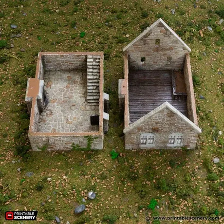 Tabletop Terrain Building Norman Stone Manor - Country & King - Fantasy Historical Building