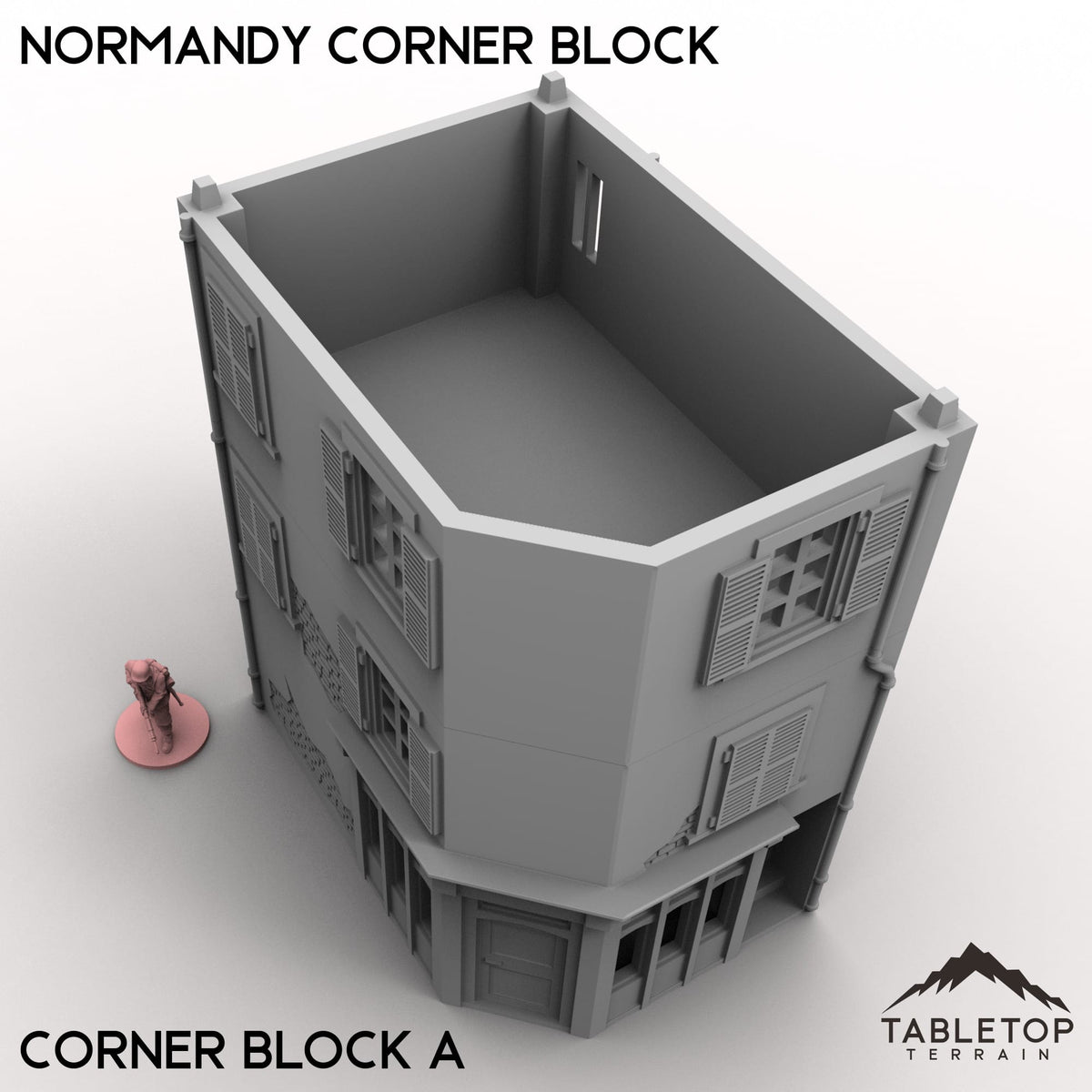Tabletop Terrain Building Normandy Corner Block