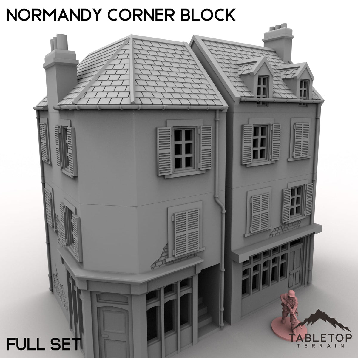 Tabletop Terrain Building Normandy Corner Block