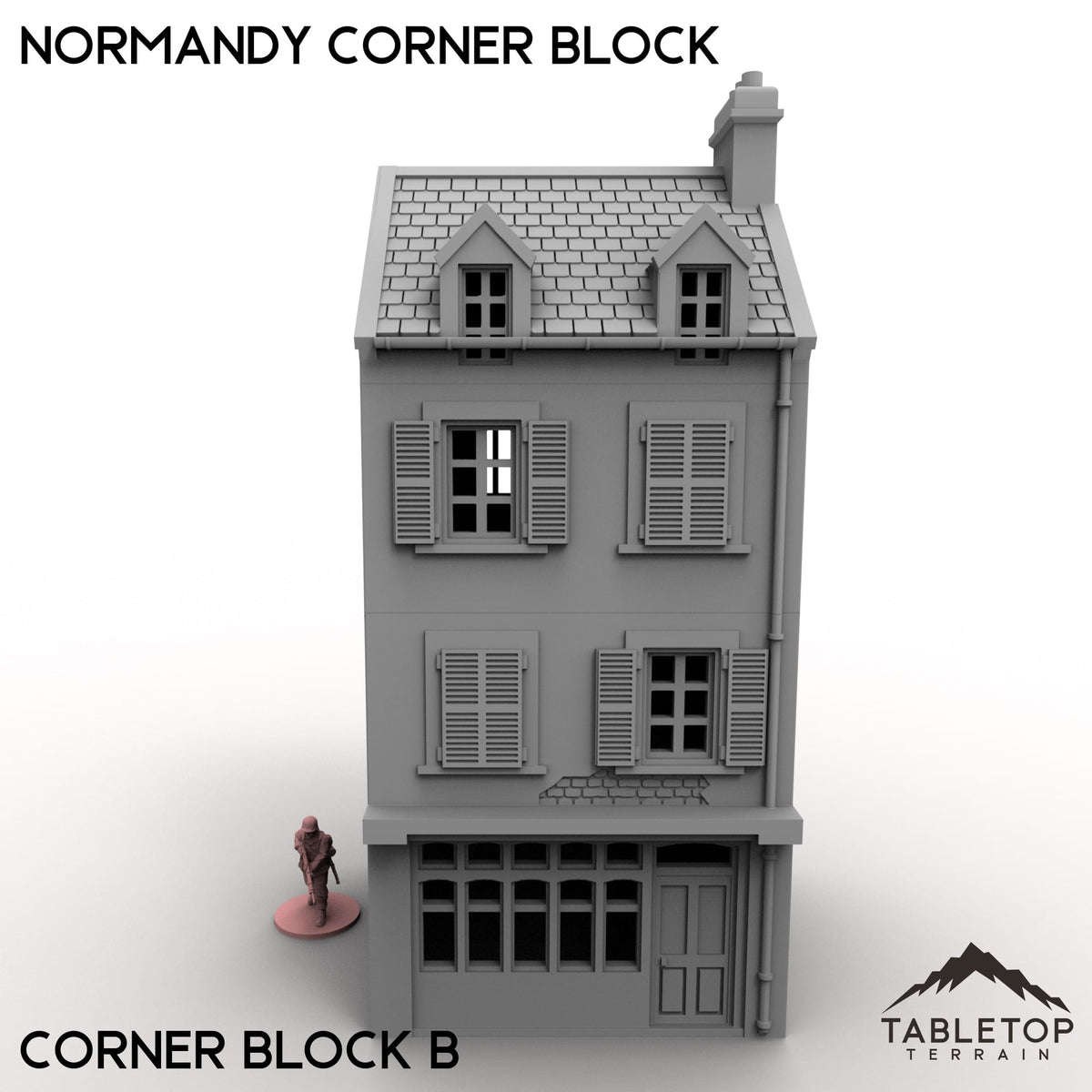 Tabletop Terrain Building Normandy Corner Block